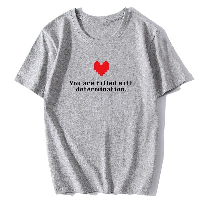Футболка с надписью «You Are Filled With Determination» с графическим принтом и надписью «Undertale Funny Game» Футболка унисекс из хлопка