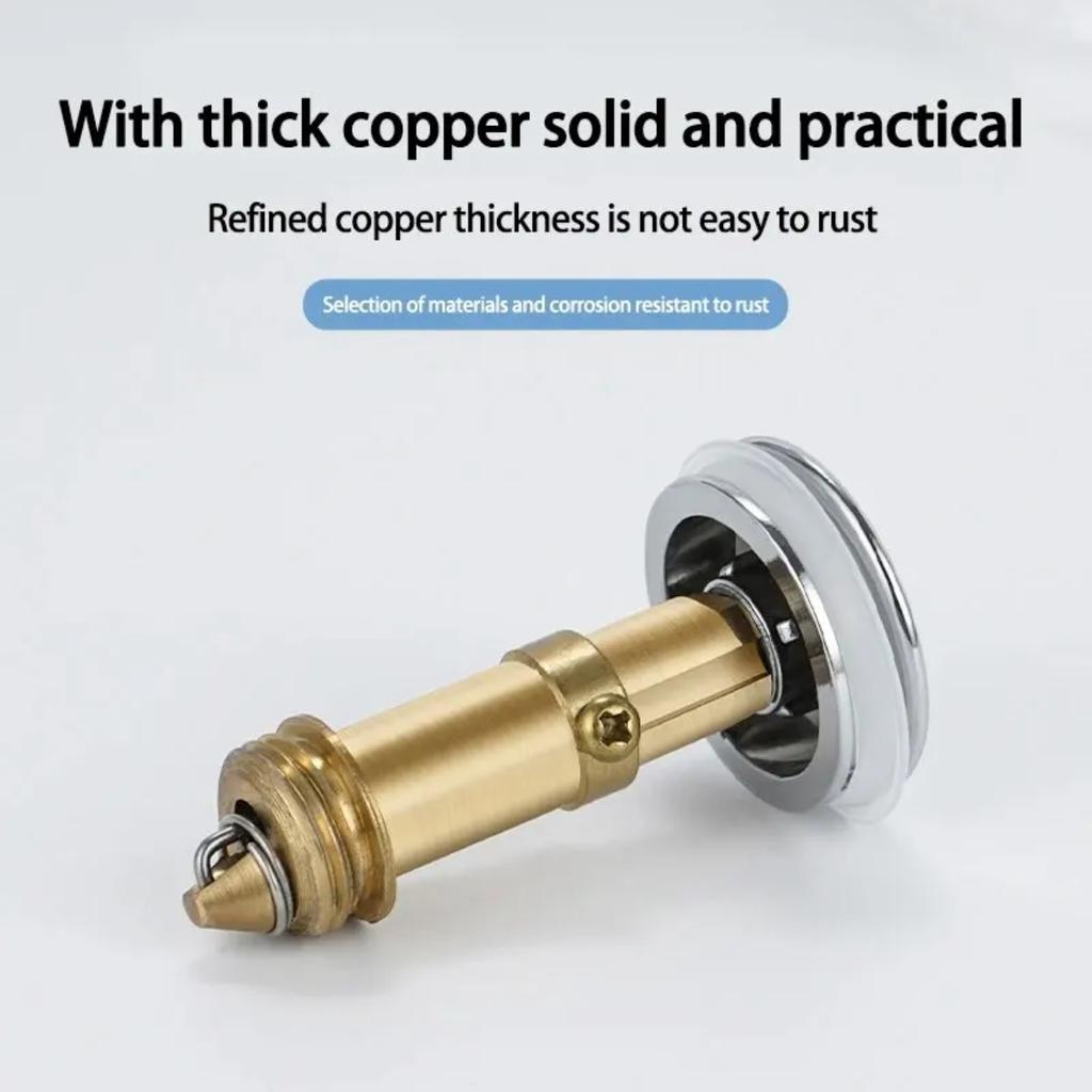 Нажимной клапан для умывальника Антикоррозийная пружина Медный сердечник Фильтр для слива Антиблокировочные антизапаховые аксессуары