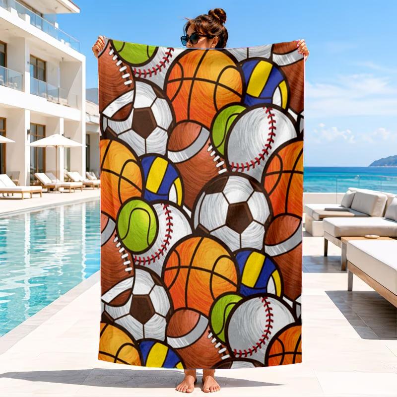 Basketball Pattern Background Beach Towel, Microfiber Beach Towel, Perfect For Pool, Beach, Travel, Home Decor Beach Party Fan gifts