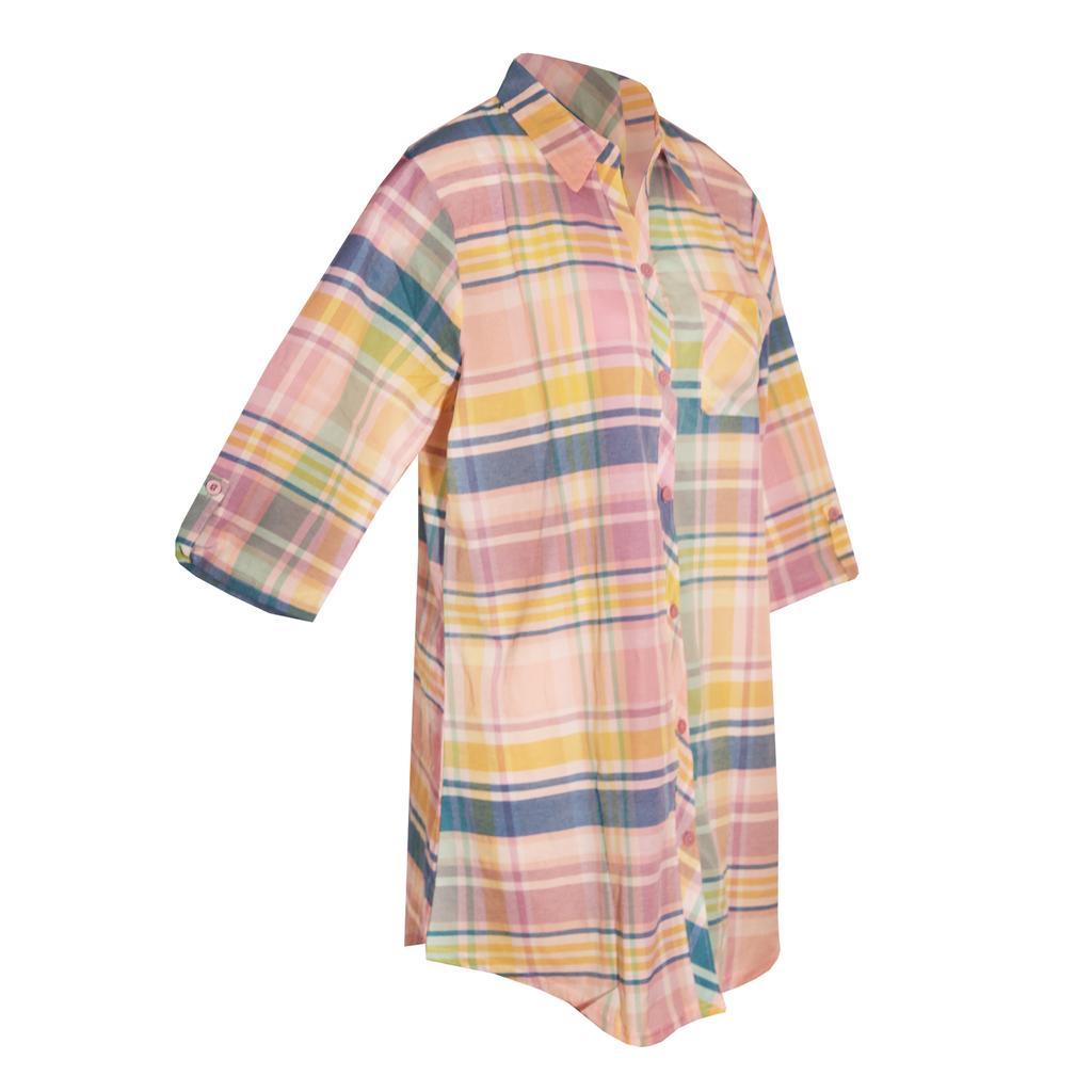 Forever Dreaming Womens/Ladies Checked Button-Down Nightshirt