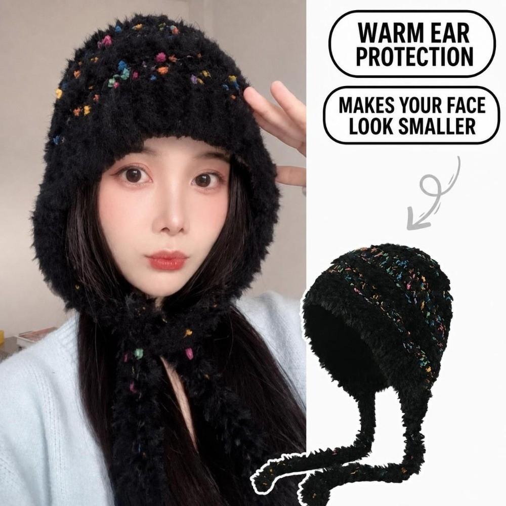 Ear Protection Winter Hat Warm Earmuff Knitted Hat Cute Lei Feng Cap for Women
