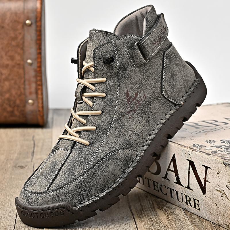 Fashion Stylish Mens Low Top Sneakers 2025 New Outdoor Motorcycle Boots Lace Up Non-Slip Ankle Boots Classic Mens Leather High Top Shoes