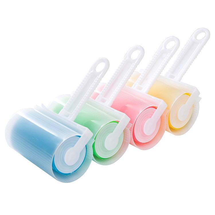 Reusable Sticky Roller Brush Lint Remover Washable Fabric Hair Fur Cleaning Tool with Handle for Clothes Furniture and Car Interiors
