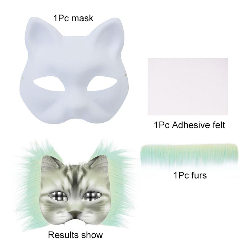 1 комплект/3 шт. Инструменты для изготовления масок Маска лисы кошки Полуфабрикат маски Косплей Граффити Маска на поллица Животное Маска на поллица 7 цветов