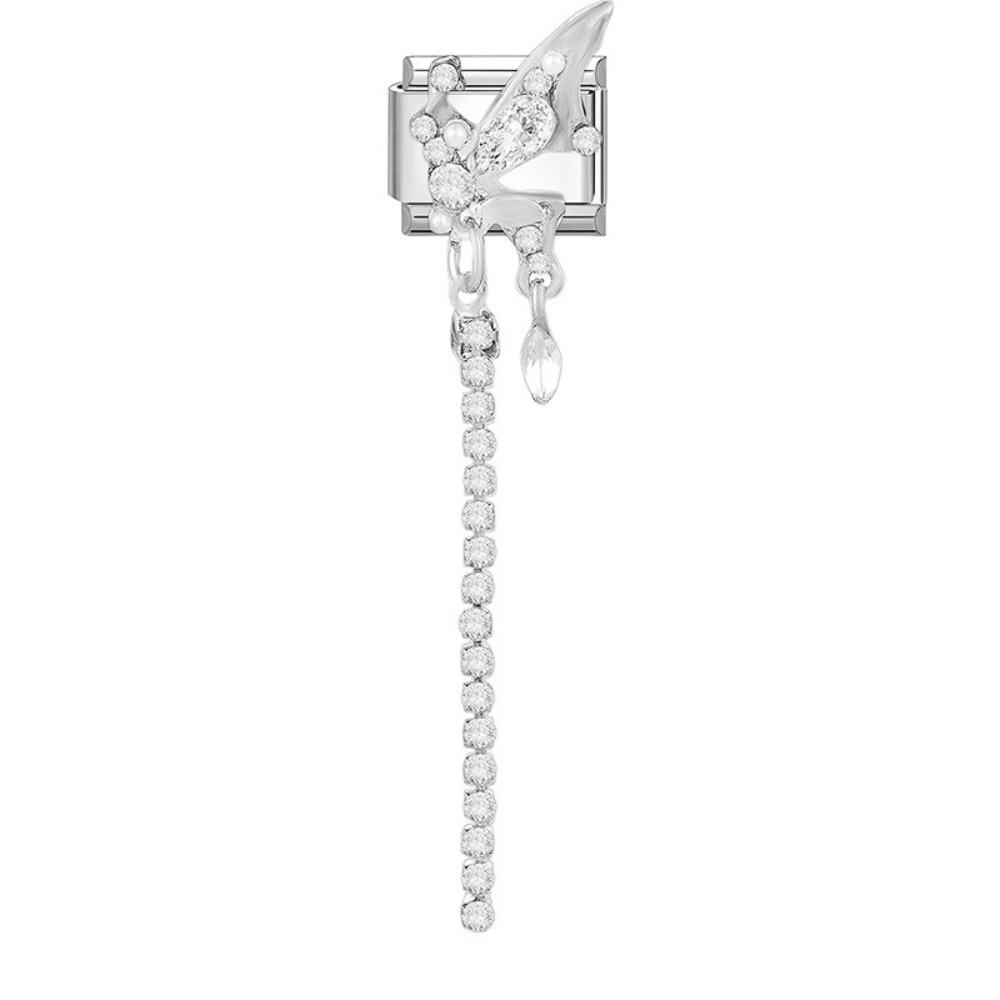 Long Tassel Zircon Bracelet Links Butterfly Bow Knot Stainless Steel Bracelet Links Party