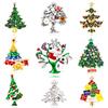 1PC Red Brooches Lapel Pin Corsage Christmas Tree Imitation Rhinestone Trend Enamel Jewelry