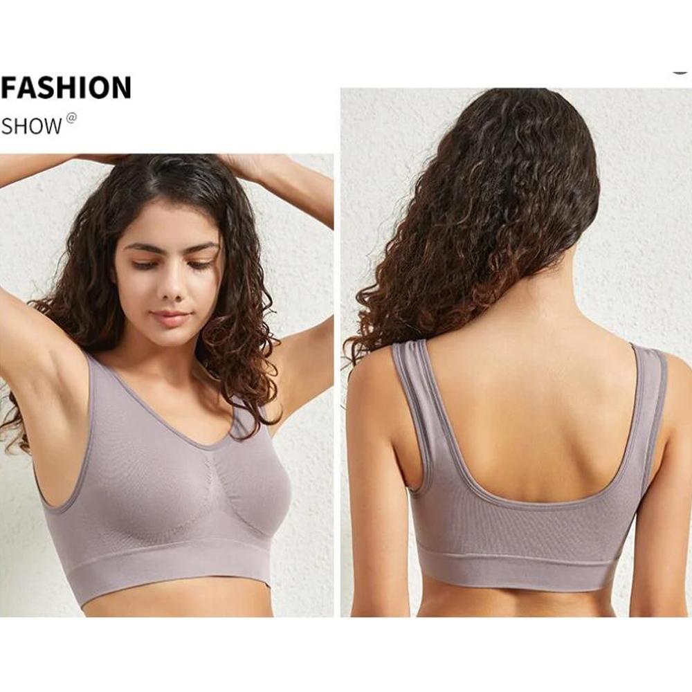 New Women's S-5XL Seamless Bra Push-Up Sports Bra Non-wire Crop Tops Solid Color Sexy Lingerie No Pads Breathable Female Brassiere