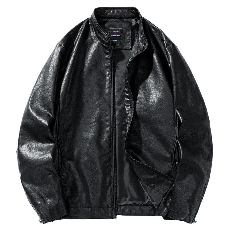 Осенне-зимняя мужская кожаная куртка, флисовая куртка, новая локомотивная одежда, мужская кожаная куртка с воротником-стойкой для езды на мотоцикле