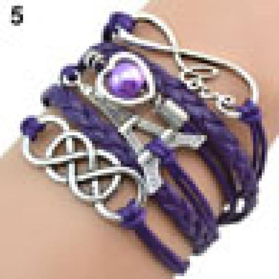 Женский браслет-манжета с Эйфелевой башней, многослойный, из искусственной кожи, браслет-цепочка ADM