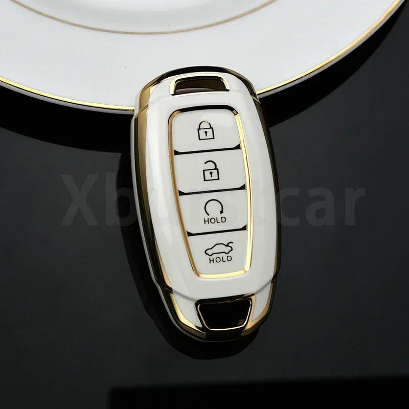 Auto Key Fob Shell For Hyundai I30 Ix35 KONA Encino Solaris Azera Grandeur Ig Accent Santa Fe Palisade TPU Car Key Case Cover