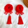 Bowknot Tassel Hairball New Year Hair Accessories Children's Headwear Plush Hair Rope Duckbill Clip