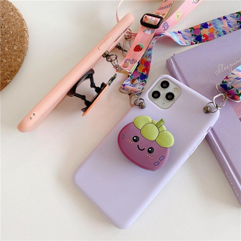 Ремешок с 3D-подставкой авокадо подходит для iPhone 12 11 Pro Max X XR XS 6S 7 8 plus SE, подходит для Samsung S8 S9 S10 A51 A71 S20 ПРИМЕЧАНИЕ20 M21 A81 A91