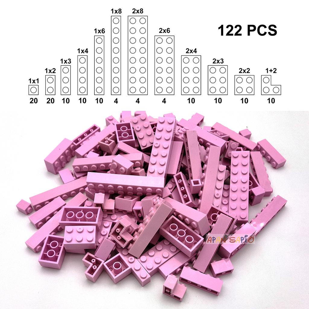 122 шт., толстые фигурки, кирпичи, 12 размеров, строительные блоки «сделай сам», образовательные креативные размеры, совместимые с 3001, пластиковые игрушки для детей
