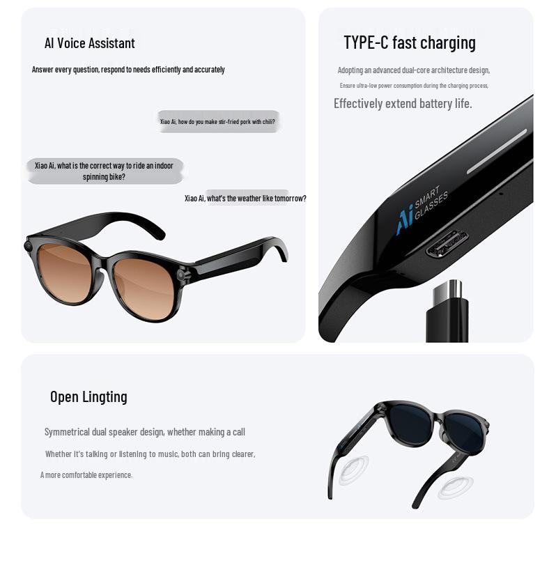 Cross-border M89 AI Smart Glasses: 8MP Photo & Video Recorder with Advanced Black Technology for Outdoor Use