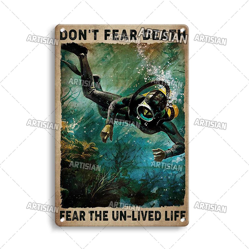 Художественный Плавание Металлический Знак Дайвинг Жестяной Плакат Спорт Океан Декоративная Тарелка Настенный Декор Гараж Бар Паб Клуб Отель Кафе Кухня