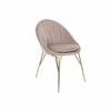 Dining Chair - Model - Metal - White - Glam Design - Pink Velvet
