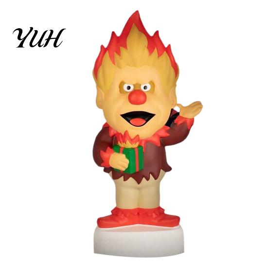 Illuminated Festive Garden Accents Christmas LED Lighted Blow Molded Decoration, Retro Cartoon Character Holiday Nostalgic Display Pieces Figure