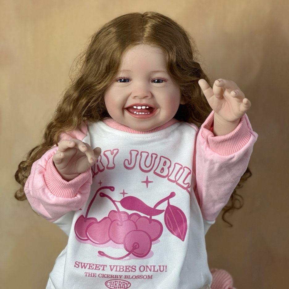 BZDOLL Reborn Baby из мягкой силиконовой ткани, тело, улыбающаяся девочка, 60 см, 24 дюйма, кукла принцессы, коллекция Bebe Artist для малышей