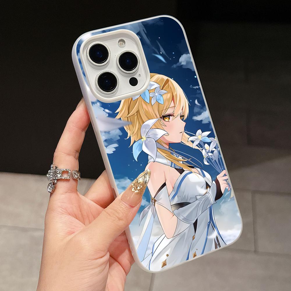 Game GI Lumine Jelly Double layer White Mobile Phone Case for iPhone 17 16 15 14 13 12 11 Air Pro Max Plus Protective