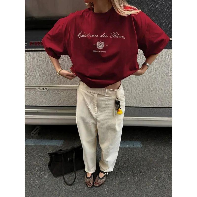 New Printed T-Shirt Fashion Wind New Fashion Casual Loose Print Letter Short Sleeve T-shirt Top