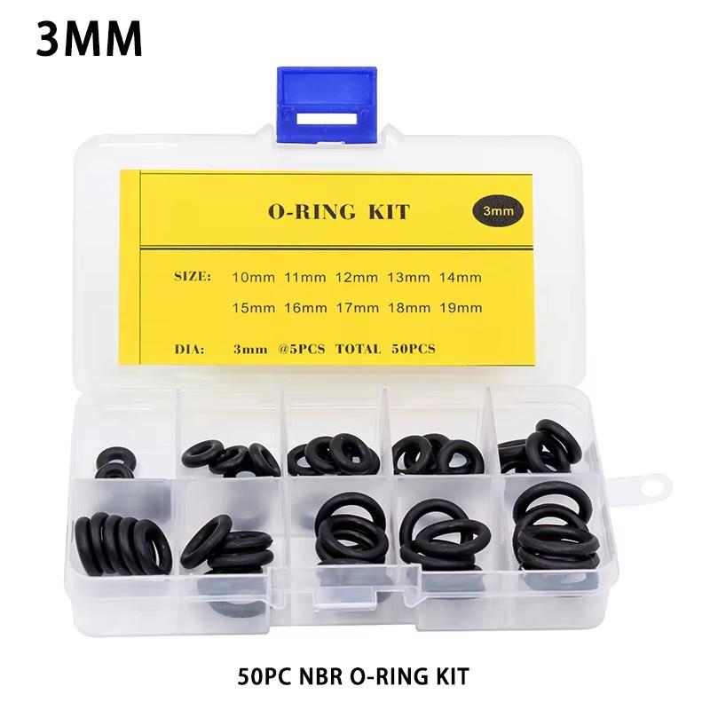 Thickness 1.5/2/2.5/3/1.8/2.65mm O Rings Rubber Seal NBR Sealing O-rings Nitrile Washer o-ring set Assortment Kit Set Box-.-