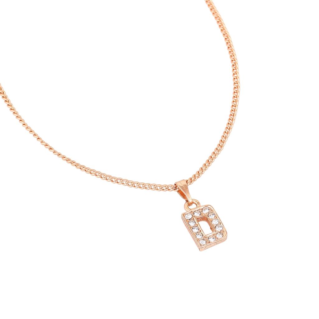 Женский кулон Estele Rosegold Splendid среднего размера с буквой D и австрийскими кристаллами