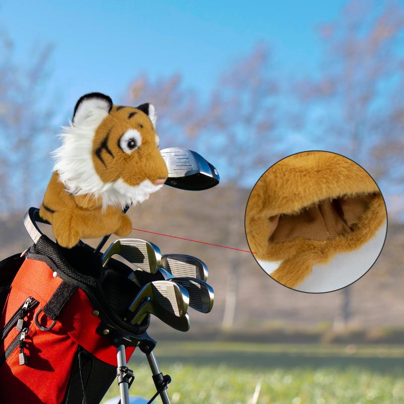 Plush Tiger Golf Club Head Covers Cute Animal Headcover for Golf Clubs 1/3/5 Driver Protect Golf Clubs From Scratches