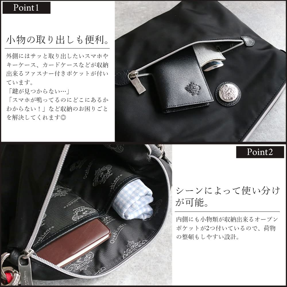 Orobianco IKONIKO-C 01 нейлоновая сумка-мессенджер 2-в-1 из нейлона Limonta (Сделано в Италии) - Мужская сумка-слингКлатч (Синий SCURONavy)