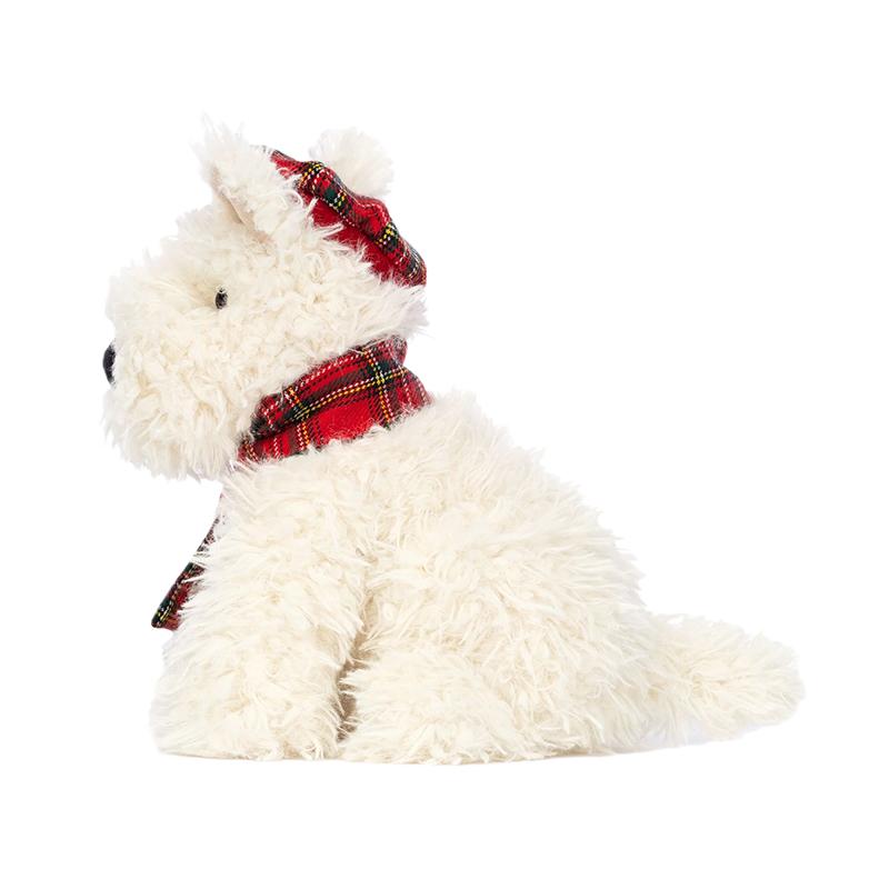 Jellycat Рождественская Коллекция Монро Шотландский Терьер Вест Хайленд Вайт Терьер Лимитированный Наряд Атмосфера Милая Кукла Плюшевая Кукла Высота 20 см