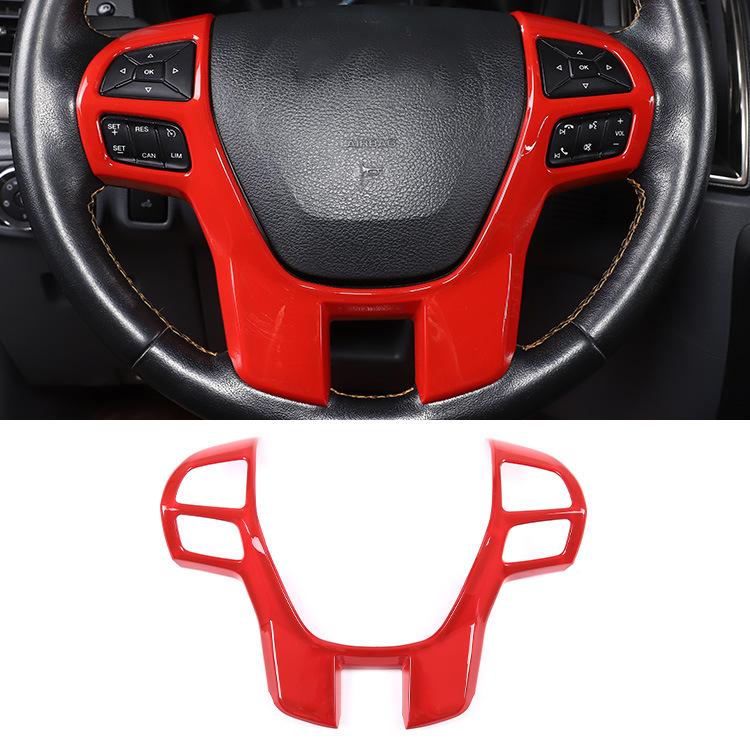 ABS автомобильный Стайлинг, чехол на руль, наклейка на рамку, подходит для Ford Ranger 2015-2022, авто интерьер