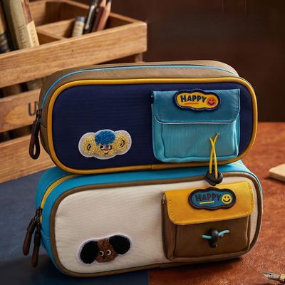 School Start Season Large-capacity Pencil Case with Elegant Appearance for Primary School Students Multi-layer Stationery Bag with Drawstring