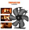 6-Blade Heat Powered Stove Fan for Wood Log Burner Fireplace Quiet Environmental Fan Heater Tool Efficient Heat Distribution