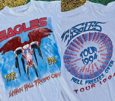 1994 Eagles Футболка с тура When Hell Freezes Over, 2-сторонняя, Белая футболка, NH27461, Унисекс футболка