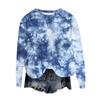 Женский модный пуловер с круглым вырезом, футболка с длинным рукавом, с принтом