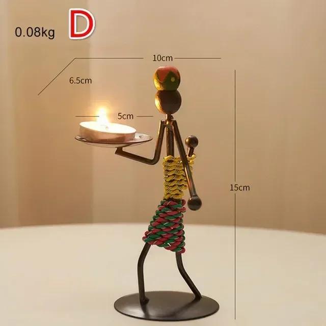 Главная Мода Украшения Ремесла Винтажный металлический подсвечник Железный подсвечник Творческие ремесла Миниатюрный кованый декор для гостиной