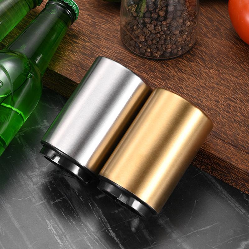 Автоматическая открывалка для пивных бутылок, нержавеющая сталь, открывалка для бутылок с нажимной крышкой, открывалка для вина, пива, напитков, газировки, барные инструменты