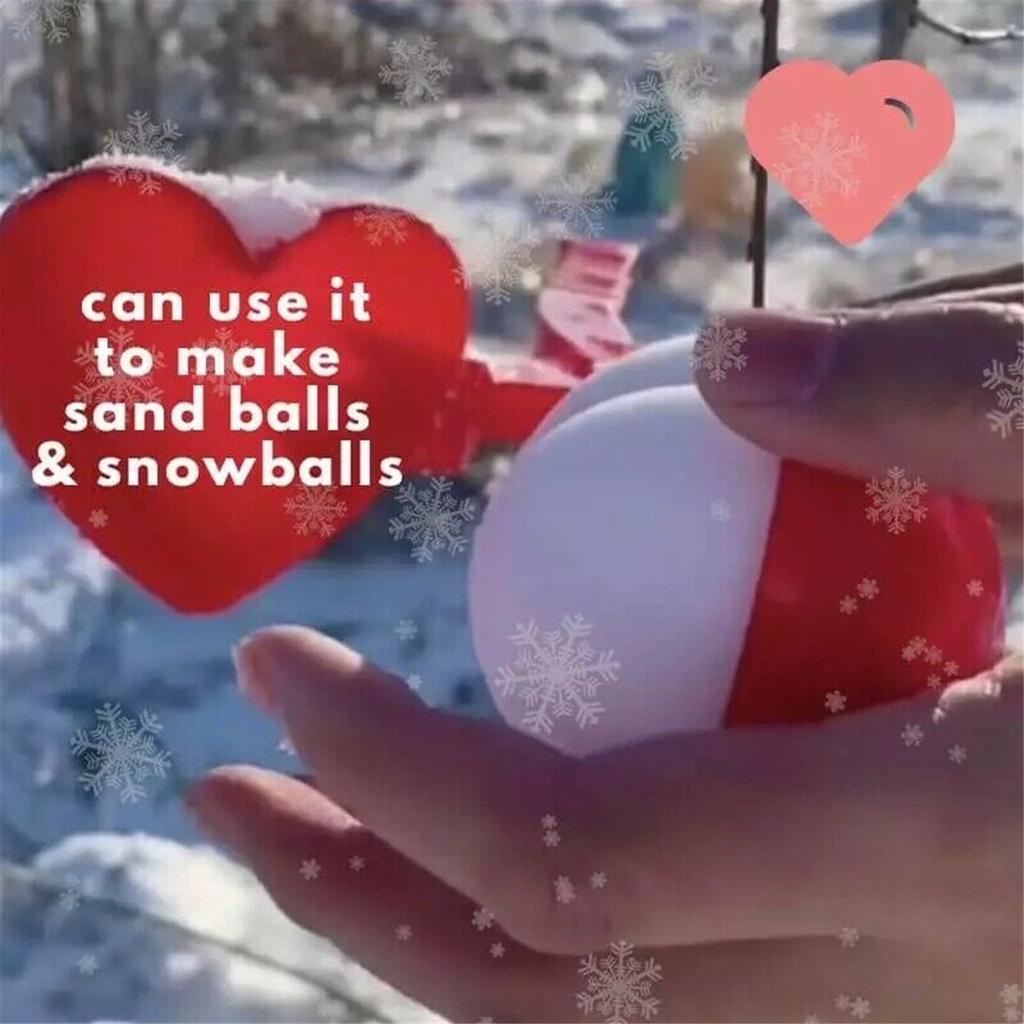 Heart Snowball Maker Winter Plastic Snowball Maker Clip Kids Outdoor  Toys