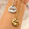 Colorful Full Zircon Guardian Pendant Necklace Stainless Steel Pendant Necklace  For Grandma