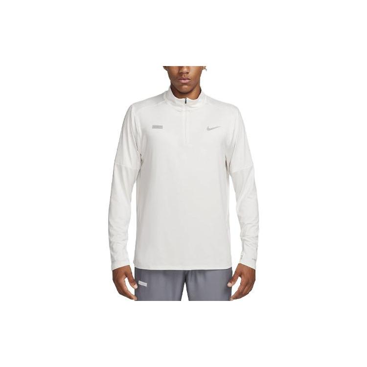 Nike T Shirts Men's White Stand Collar Moderate Straight Fit FB8556-030