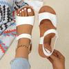 Fashion Large-sized Fashionable and Versatile Flat Sandals 2025 Summer New Velcro Open-toe Sandals for Wearing Over Beach Sandals