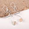 Peach Moonstone Gemstone Jewelry, 925 Solid Sterling Silver Earrings, Handmade Spiritual Earrings For Wedding Gift