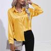 Spring Autumn Satin Blouse Imitation Silk Long Sleeve Shirt for Women's Plus Size Loose Tops