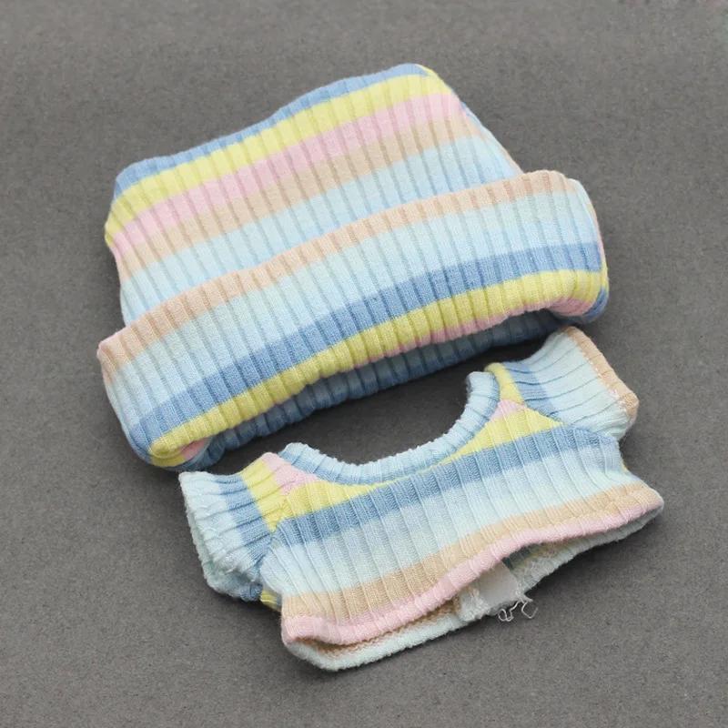 Одежда для куклы Наряд Аксессуары Для 15-17см куклы Ropa Labubu Шляпа с полями пуловер футболка короткая плиссированная юбка комплект Одежда