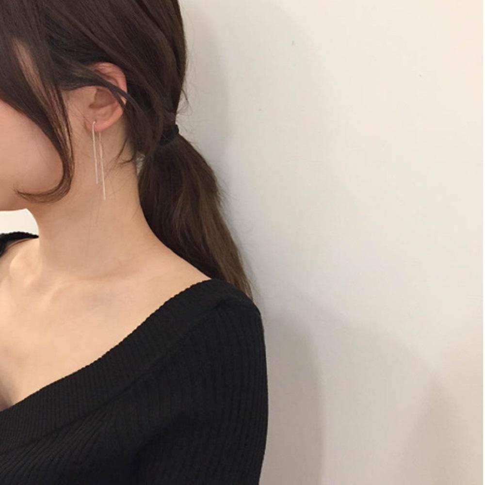 [4Xtyle] (Silver925) Simple Drop Earring