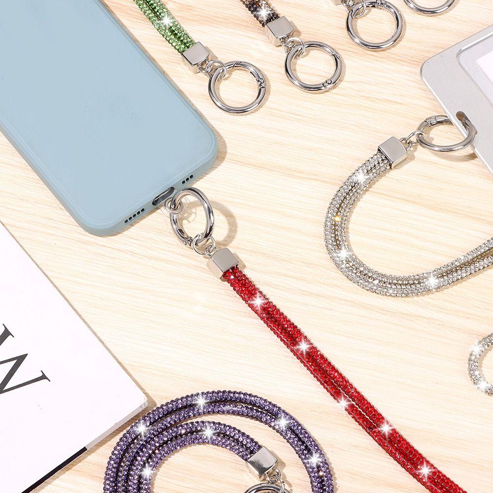 Luxury Keychain Bling Bling Hanging Cord Rhinestone Phone Lanyard Crystal Anti-lost Rope Chain Straps
