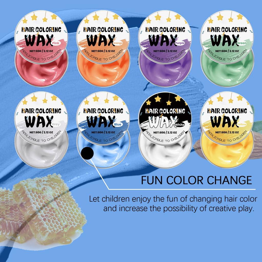 Детский воск для волос, временный воск для волос, натуральная окраска для причесок, для мужчин и женщин, для вечеринок, косплея, 60 г