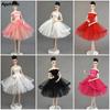 Wedding Dress Lace Sleeveless Elegant Ball Gown Party Doll Clothes for Barbie Doll Outfits Lace Clothes for 1/6 BJD Doll DIY Toy