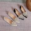 Designer Pearls Wedding Shoes Women  Lace Embroider Flats Woman Ballerina Pointed Toe Pearl Loafers Sneakers Plus Size 35-43