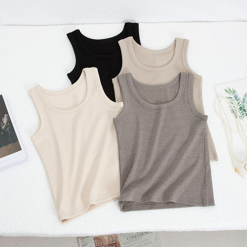 Женская приталенная майка без рукавов с начесом - Теплый базовый слой для осени/зимы