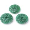 FASHEWELRY 10 шт. Подвески из натурального зеленого нефрита в форме диска-пончика 20-23x4 мм с большим отверстием, исцеляющие чакры, кольцо-круг, плоские круглые драгоценные камни, европейские шармы для